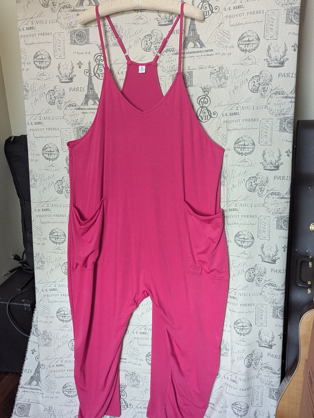 Harem Pants Style Pink Romper Jumpsuit With Pockets! Size XL